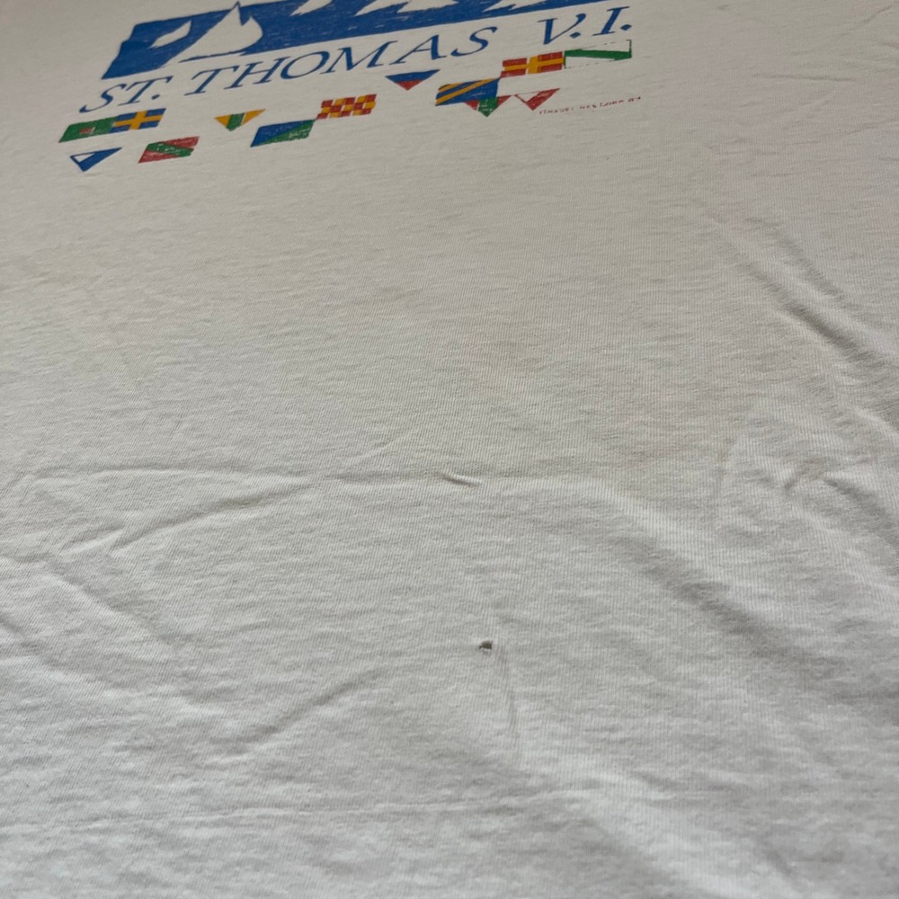 Vintage 80s St. Thomas VI Sailboat Single Stitch Graphic Print T-Shirt - Picture 7 of 9